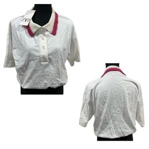 Zara Women’s White Crop Button Up